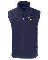 Milwaukee Brewers Cutter & Buck Charter Eco Full-Zip Mens Big & Tall Vest Navy Blue Mannequin Thumbnail Image