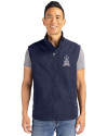 Los Angeles Angels Stars & Stripes Cutter & Buck Charter Eco Full-Zip Mens Big & Tall Vest Navy Blue Front Thumbnail Image