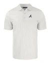 Atlanta Braves Cutter & Buck Pike Eco Symmetry Print Stretch Recycled Mens Big & Tall Polo White/Polished Mannequin Thumbnail Image
