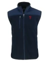 Philadelphia Phillies Cutter & Buck Cascade Eco Sherpa Mens Big and Tall Fleece Vest Navy Blue Mannequin Thumbnail Image