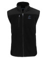 View image 3: Miami Marlins Cutter & Buck Cascade Epic Comfort Recycled Sherpa Fleece Mens Big & Tall Full Zip Vest Black Mannequin
