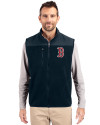Boston Red Sox Cutter & Buck Cascade Eco Sherpa Mens Big and Tall Fleece Vest Navy Blue Front Thumbnail Image
