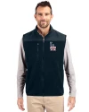 Los Angeles Dodgers Stars & Stripes Cutter & Buck Cascade Eco Sherpa Mens Big and Tall Fleece Vest Navy Blue Front Thumbnail Image