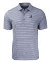 Atlanta Braves Cutter & Buck Forge Eco Heather Stripe Stretch Recycled Mens Big & Tall Polo Navy Blue Heather Mannequin Thumbnail Image