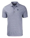 View image 3: New York Yankees Cutter & Buck Forge Recycled Heather Stripe Four-Way Stretch Mens Big & Tall Polo Navy Blue Heather Mannequin