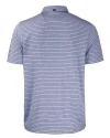 New York Yankees Cutter & Buck Forge Eco Heather Stripe Stretch Recycled Mens Big & Tall Polo Navy Blue Heather Mannequin Back Thumbnail Image