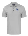 View image 3: Kansas City Royals Cutter & Buck Pike Eco Tonal Geo Print Stretch Recycled Mens Big & Tall Polo Elemental Grey Mannequin