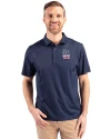 St. Louis Cardinals Stars & Stripes Cutter & Buck Pike Eco Tonal Geo Print Stretch Recycled Mens Big & Tall Polo Navy Blue Front Thumbnail Image