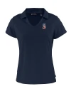 Seattle Mariners Stars & Stripes Cutter & Buck Daybreak Eco Recycled Womens V-neck Polo Navy Blue Mannequin Thumbnail Image