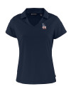 Los Angeles Dodgers Stars & Stripes Cutter & Buck Daybreak Eco Recycled Womens V-neck Polo Navy Blue Mannequin Thumbnail Image