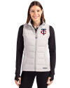 Minnesota Twins Cutter & Buck Evoke Hybrid Softshell Recycled Womens Full Zip Vest CONCRETE Front Thumbnail Image
