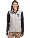Texas Rangers Cutter & Buck Charter Eco Recycled Full-Zip Womens Vest Polished Medium Gray Front Thumbnail Image