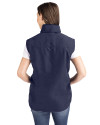 Minnesota Twins Cutter & Buck Charter Eco Recycled Full-Zip Womens Vest Navy Blue Back Thumbnail Image