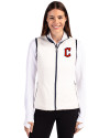 Cleveland Guardians - Cutter & Buck Cascade Eco Fleece Womens Vest Shell/Navy Blue Front Thumbnail Image