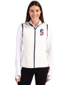 Seattle Mariners Stars & Stripes Cutter & Buck Cascade Eco Fleece Womens Vest Shell/Navy Blue Front Thumbnail Image
