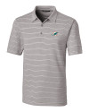 Miami Dolphins Cutter & Buck Forge Epic Confidence Recycled Heathered Stripe Stretch Mens Polo Polished Medium Gray Mannequin Thumbnail Image