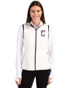 Cleveland Guardians Stars & Stripes Cutter & Buck Cascade Eco Fleece Womens Vest Shell/Navy Blue Front Thumbnail Image