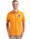 New York Mets Cutter & Buck Forge Eco Stretch Recycled Mens Polo Orange Burst Front Thumbnail Image