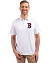 Boston Red Sox Cutter & Buck Forge Eco Stretch Recycled Mens Polo White Front Thumbnail Image