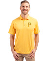 Pittsburgh Pirates Cutter & Buck Forge Eco Stretch Recycled Mens Polo College Gold Heather Front Thumbnail Image