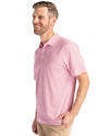Texas Rangers Stars & Stripes Cutter & Buck Pike Eco Symmetry Print Stretch Recycled Mens Polo White/Red Side Thumbnail Image