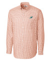 Miami Dolphins Cutter & Buck Mens Long Sleeve Epic Easy Care Tattersall Tennessee Orange Mannequin Thumbnail Image
