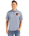 Baltimore Orioles Cutter & Buck Pike Eco Pebble Print Stretch Recycled Mens Polo Polished/White Front Thumbnail Image