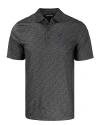 Miami Marlins Cutter & Buck Pike Eco Pebble Print Stretch Recycled Mens Polo Black Mannequin Thumbnail Image