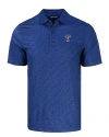 View image 3: Texas Rangers Stars & Stripes Cutter & Buck Pike Recycled Pebble Print Mens Polo Navy Blue Mannequin