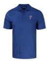 Philadelphia Phillies Stars & Stripes Cutter & Buck Pike Eco Pebble Print Stretch Recycled Mens Polo Navy Blue Mannequin Thumbnail Image