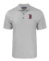 Boston Red Sox Cutter & Buck Pike Eco Tonal Geo Print Stretch Recycled Mens Polo Elemental Grey Mannequin Thumbnail Image