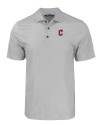 Cleveland Guardians - Cutter & Buck Pike Eco Tonal Geo Print Stretch Recycled Mens Polo Elemental Grey Mannequin Thumbnail Image