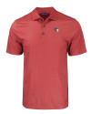 Cleveland Guardians Cutter & Buck Pike Eco Tonal Geo Print Stretch Recycled Mens Polo Cardinal Red Mannequin Thumbnail Image