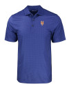 View image 3: New York Mets Cutter & Buck Pike Eco Tonal Geo Print Stretch Recycled Mens Polo Tour Blue Mannequin