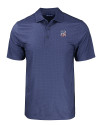 New York Yankees Stars & Stripes Cutter & Buck Pike Eco Tonal Geo Print Stretch Recycled Mens Polo Navy Blue Mannequin Thumbnail Image