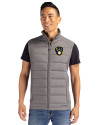 Milwaukee Brewers Cutter & Buck Evoke Hybrid Softshell Recycled Mens Full Zip Vest Elemental Grey Front Thumbnail Image