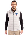 Texas Rangers Cutter & Buck Evoke Hybrid Softshell Recycled Mens Full Zip Vest CONCRETE Front Thumbnail Image