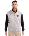 Washington Nationals Cutter & Buck Charter Eco Recycled Mens Full-Zip Vest Polished Medium Gray Front Thumbnail Image