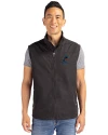 Miami Marlins Cutter & Buck Charter Eco Recycled Mens Full-Zip Vest Black Front Thumbnail Image