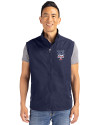 New York Mets Stars & Stripes Cutter & Buck Charter Eco Recycled Mens Full-Zip Vest Navy Blue Front Thumbnail Image