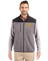 San Diego Padres Cutter & Buck Cascade Eco Fleece Mens Vest Elemental Grey/Black Front Thumbnail Image