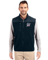 Miami Marlins Stars & Stripes Cutter & Buck Cascade Eco Fleece Mens Vest Navy Blue Front Thumbnail Image