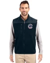 Chicago Cubs Stars & Stripes Cutter & Buck Cascade Eco Fleece Mens Vest Navy Blue Front Thumbnail Image