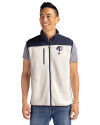 Philadelphia Phillies Stars & Stripes Cutter & Buck Cascade Eco Fleece Mens Vest Shell/Navy Blue Front Thumbnail Image