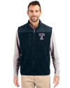 Texas Rangers Stars & Stripes Cutter & Buck Cascade Eco Fleece Mens Vest Navy Blue Front Thumbnail Image