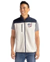 Washington Nationals Stars & Stripes Cutter & Buck Cascade Eco Fleece Mens Vest Shell/Navy Blue Front Thumbnail Image