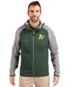 Athletics Cutter & Buck Mainsail Full Zip Hooded Mens Jacket Hunter Heather/Polished Heather Front Thumbnail Image