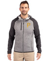 Pittsburgh Pirates Cutter & Buck Mainsail Full Zip Hooded Mens Jacket Polished Heather/Charcoal Heather Front Thumbnail Image