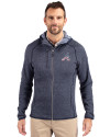Atlanta Braves Stars & Stripes Cutter & Buck Mainsail Full Zip Hooded Mens Jacket Liberty Navy Heather Front Thumbnail Image