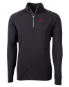 Nebraska Cornhuskers College Vault Cutter & Buck Adapt Eco Knit Stretch Recycled Mens Big and Tall Quarter Zip Pullover Black Mannequin Thumbnail Image